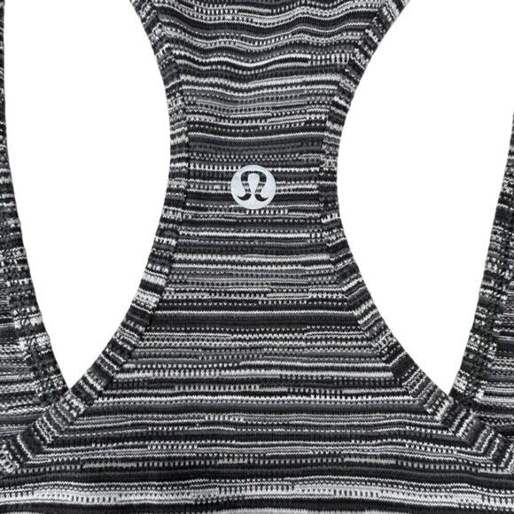 LULULEMON Cool Racerback Tank Light Luon Size 4 Cyber Black Deep Coal - Picture 6 of 6